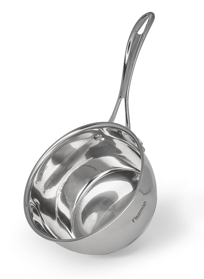 Fissman - Saucepan 1000mL with Measuring Mark, Stainless Steel Saucepan 14x7cm Felice Series - Image 1