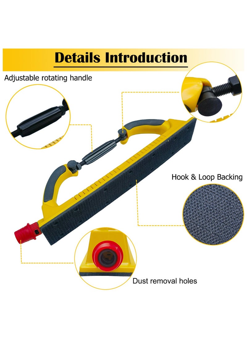 SYOSI - Dust Free Longboard Hand Sanding File Block, Adjustable Radius Flex with Both Hook & Loop Backing and PSA Backing Conversion Adapter Pad, for Automotive, Woodworking - Image 1