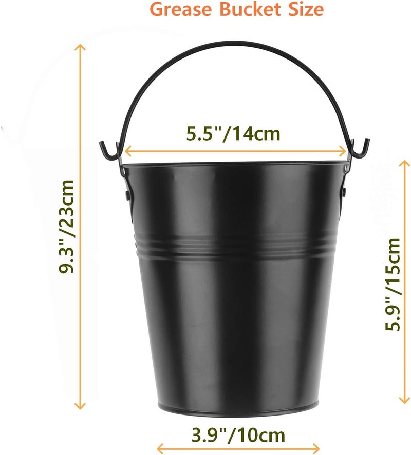 Firsgrill Drip Grease Bucket and 12-Pack Liners for Traeger 20/22/34 Series, Pit Boss etc Pellet Grill Smoker (Black 12) - Image 3