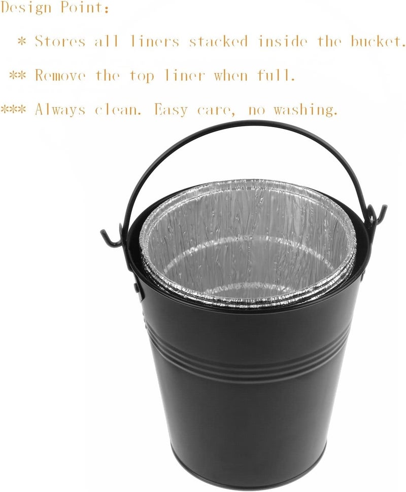 Firsgrill Drip Grease Bucket and 12-Pack Liners for Traeger 20/22/34 Series, Pit Boss etc Pellet Grill Smoker (Black 12) - Image 4