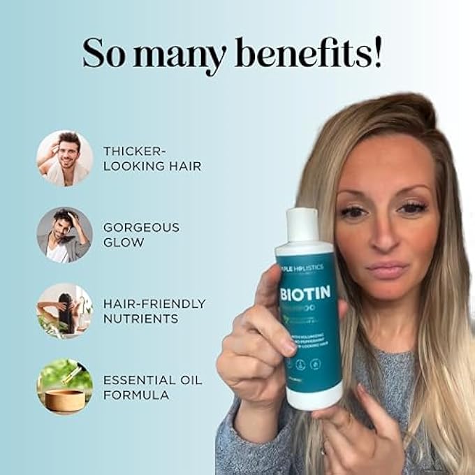 Maple Holistics BIOTIN SHAMPOO FOR HAIR GROWTH AND VOLUME - HAIR LOSS FOR MEN AND WOMEN - NATURAL DHT BLOCKER - THICKENING SHAMPOO FOR FINE HAIR - PURE ANTI DANDRUFF OILS - SULFATE FREE FOR COLOR TREATED HAIR - 8 OZ - Image 3