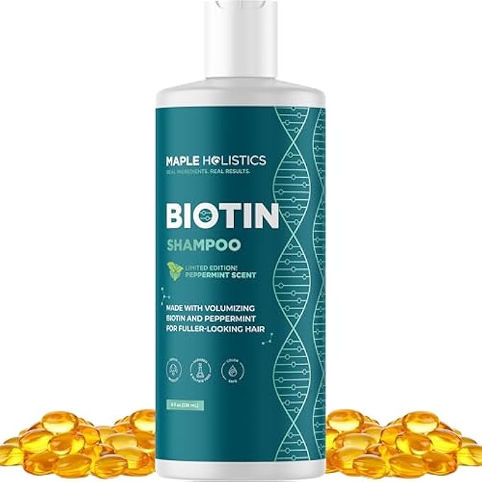Maple Holistics BIOTIN SHAMPOO FOR HAIR GROWTH AND VOLUME - HAIR LOSS FOR MEN AND WOMEN - NATURAL DHT BLOCKER - THICKENING SHAMPOO FOR FINE HAIR - PURE ANTI DANDRUFF OILS - SULFATE FREE FOR COLOR TREATED HAIR - 8 OZ - Image 2