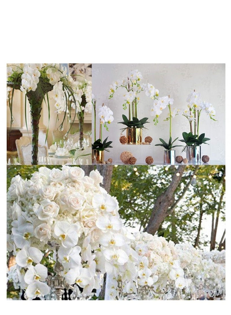 Captaintech Artificial Phalaenopsis Flowers, Artificial Flower Bonsai, Vivid Orchid Flowers Arrangement Phalaenopsis Flowers for Home Office Décor Table Centerpiece House Decorations (6 Pcs, White Orchid) - Image 4