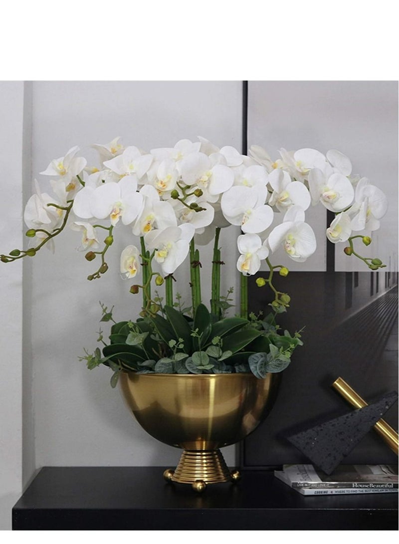 Captaintech Artificial Phalaenopsis Flowers, Artificial Flower Bonsai, Vivid Orchid Flowers Arrangement Phalaenopsis Flowers for Home Office Décor Table Centerpiece House Decorations (6 Pcs, White Orchid) - Image 5