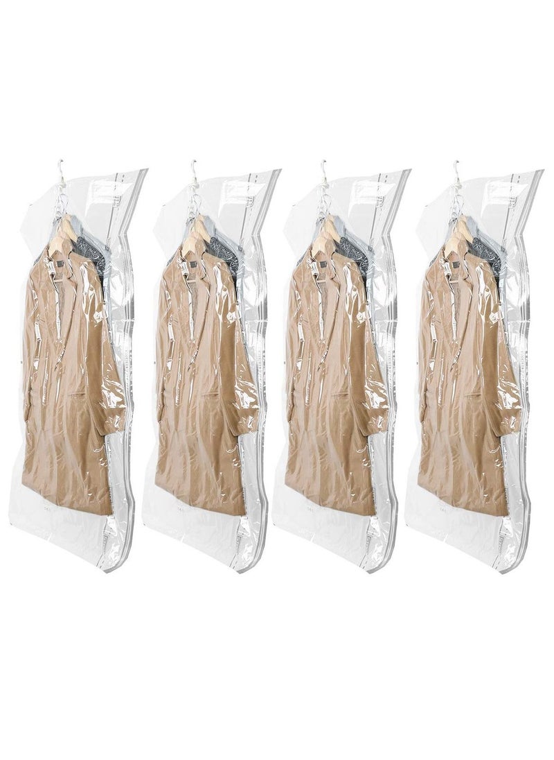 KASTWAVE - 4 Pack Hanging Vacuum Storage Bags Space Saver Bags for Clothes, Long 70x120 cm, Vacuum Seal Storage Bag Clothing Bags for Suits, Dress Coats or Jackets, Closet Organizer and Storage - Image 1