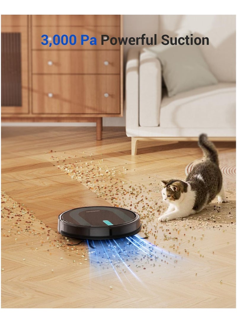 Proscenic 850T Robot Vacuum and Mop Combo, Ultra Slim, 3000 Pa Powerful Suction Automatic Vacuum Cleaner with 120 Min Run, Self-Charging, WiFi APP Customized Cleaning for Home Floor, Pet Hair, Carpet - Image 2