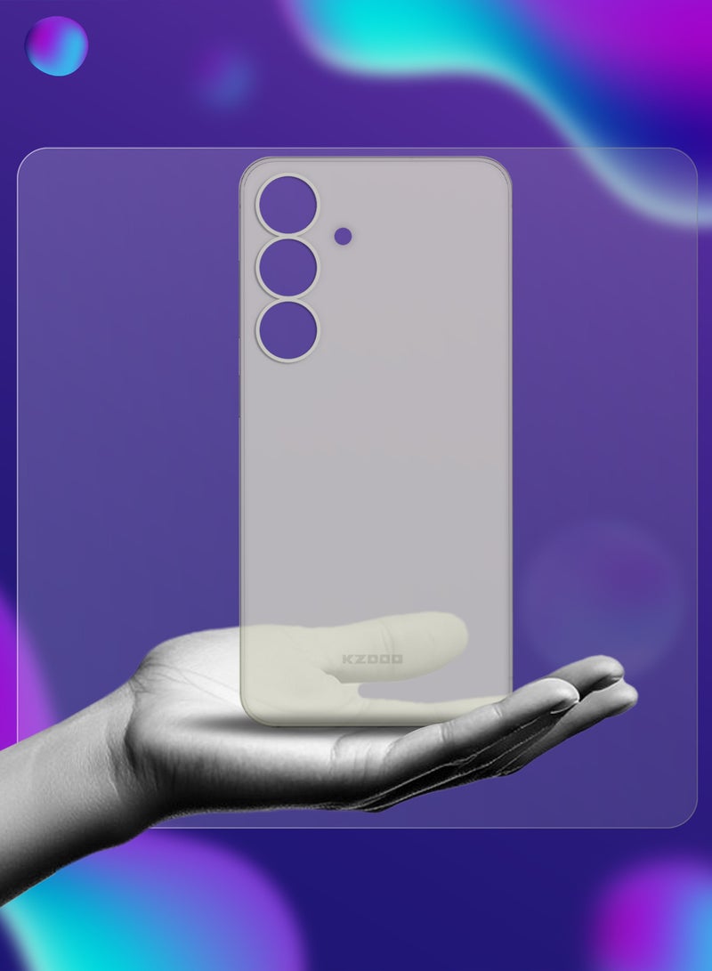KZDOO Case for Galaxy S25 Air Skin Case All Around Full Protection Ultra Slim 0.3mm Thickness 4g Feather Weight - Frosted Clear - Image 3