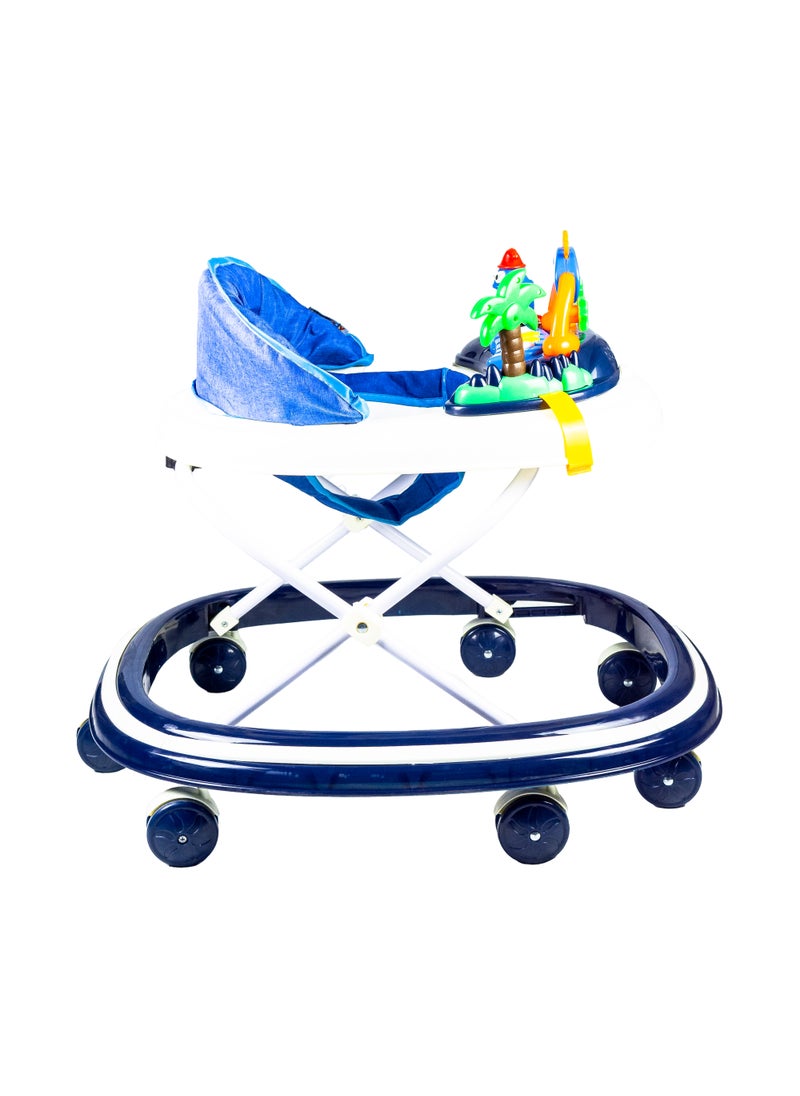 molody - Adjustable Foldable Baby Walker with Activity Center – 2-in-1 Sit-to-Stand Push Walker for Toddlers and Babies (6 Months+), Lightweight with Removable Tray, Music, and Safety Brakes – Ideal for Learning to Walk-Blue - Image 1