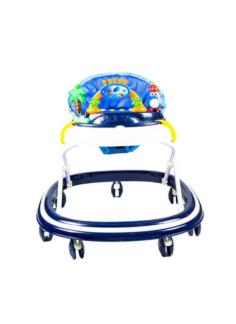molody - Adjustable Foldable Baby Walker with Activity Center – 2-in-1 Sit-to-Stand Push Walker for Toddlers and Babies (6 Months+), Lightweight with Removable Tray, Music, and Safety Brakes – Ideal for Learning to Walk-Blue - Image 1