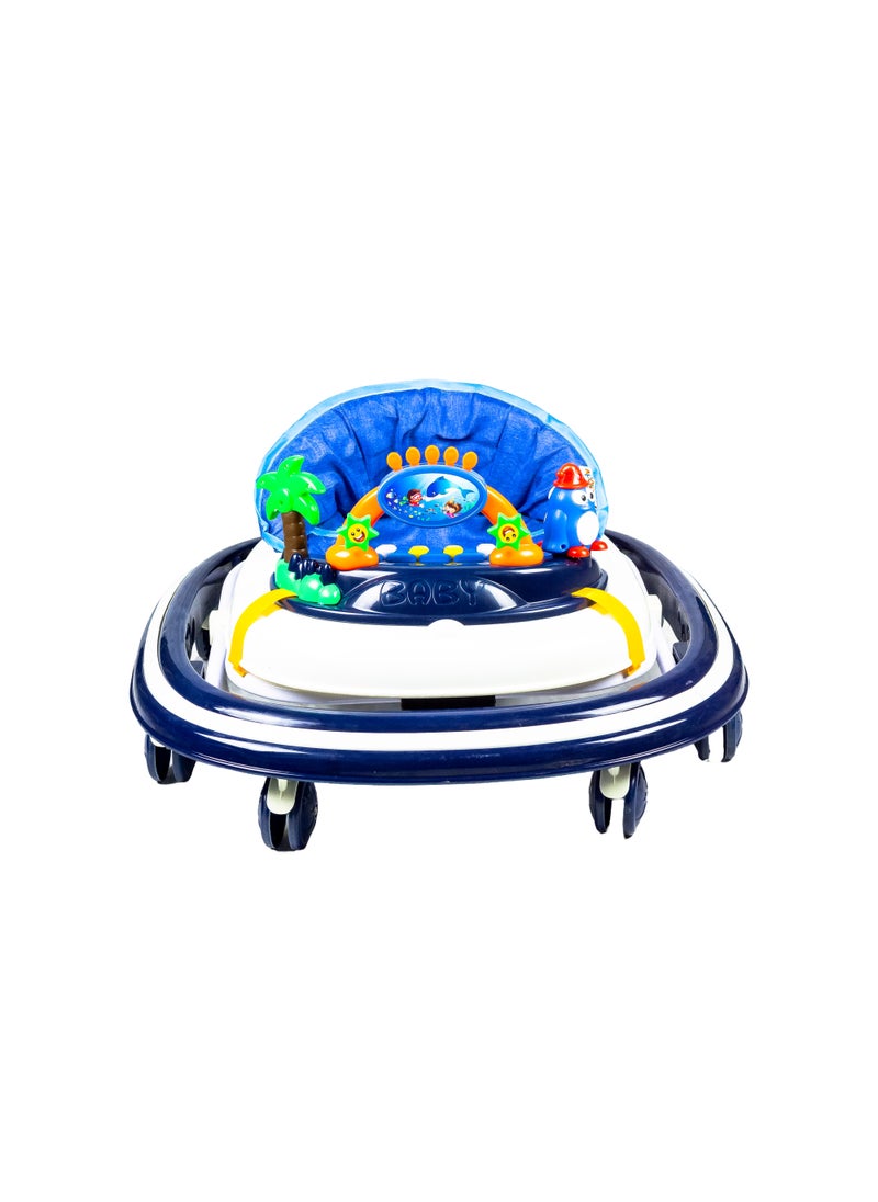 molody - Adjustable Foldable Baby Walker with Activity Center – 2-in-1 Sit-to-Stand Push Walker for Toddlers and Babies (6 Months+), Lightweight with Removable Tray, Music, and Safety Brakes – Ideal for Learning to Walk-Blue - Image 1