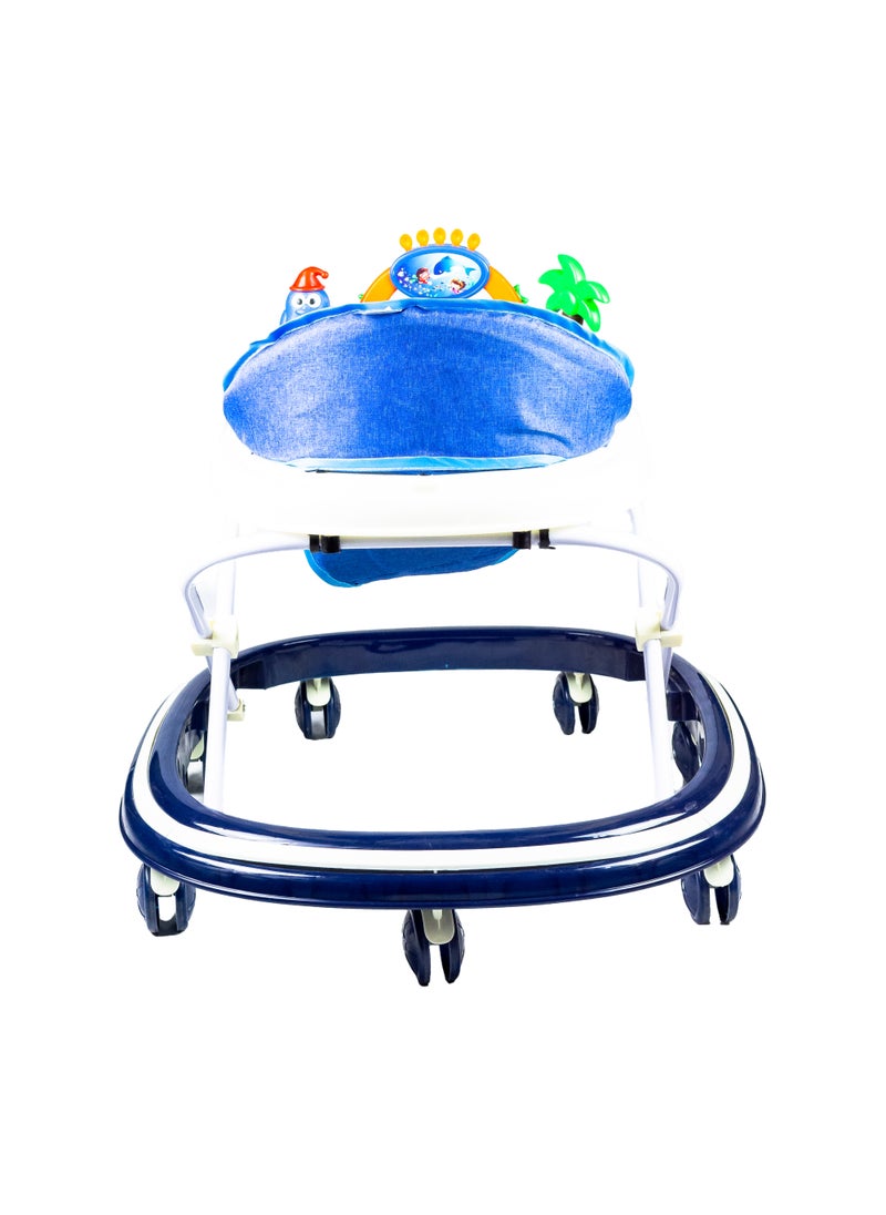 molody - Adjustable Foldable Baby Walker with Activity Center – 2-in-1 Sit-to-Stand Push Walker for Toddlers and Babies (6 Months+), Lightweight with Removable Tray, Music, and Safety Brakes – Ideal for Learning to Walk-Blue - Image 1