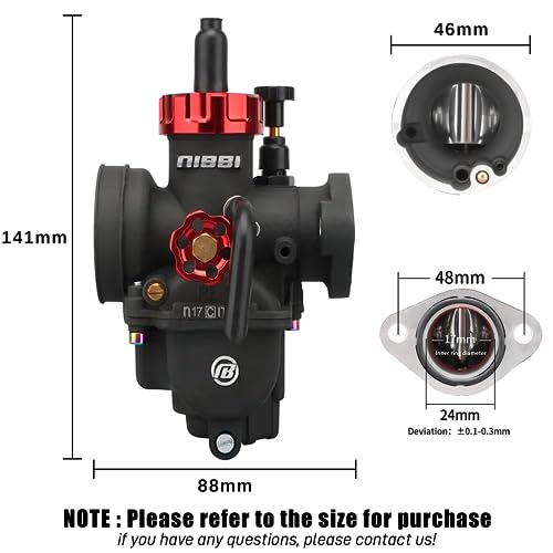 NIBBI PE17 Carburetor with 48mm Air Filters 17mm carburetor Kit Fit for 80cc 90cc 100cc Dirt Bike Pit Bike Apollo TaoTao Lifan Kayo SSR - Image 3