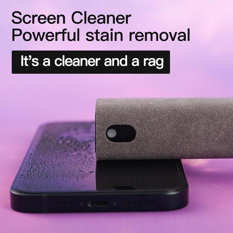 ZERNBER 2 Pcs Screen Cleaner Kit, 3-in-1 Touchscreen Mist Cleaner Spray Bottle Tool & Microfiber Cloth for Phone/Laptop/Tablet/TV/Monitor/Car Screens(Grey) - Image 5
