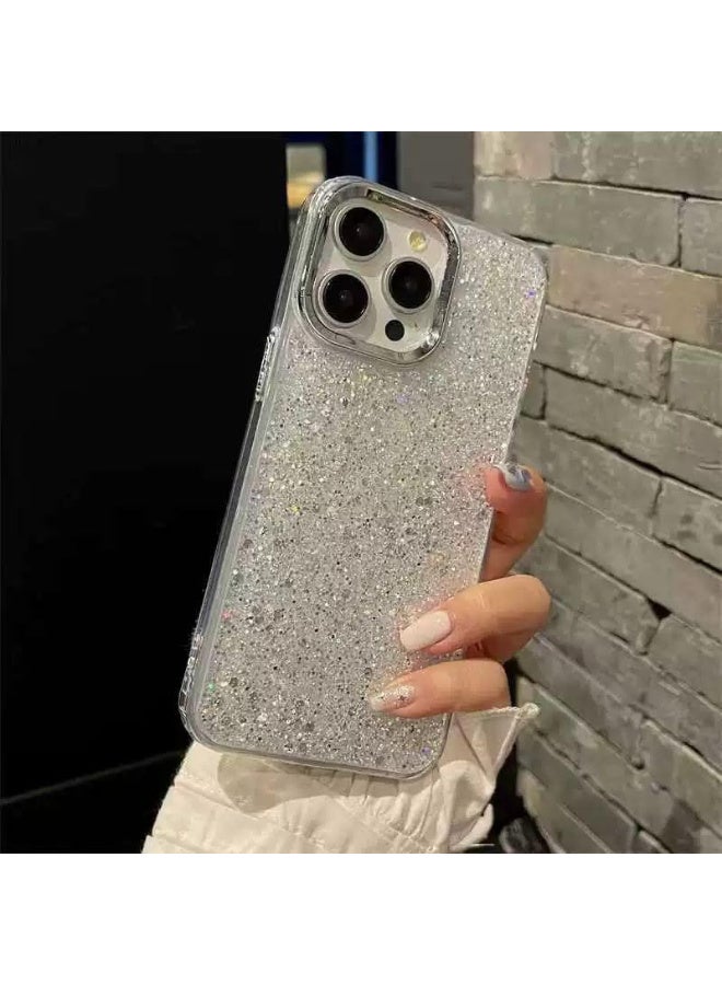 Case For iPhone Case, Clear Glitter Bling Sparkly, Soft TPU Frame Bumper, Hard-Back Cover for Women & Girls, Transparent Protective Phone Case (Glitter Silver, iPhone 14 Pro Max) - Image 4