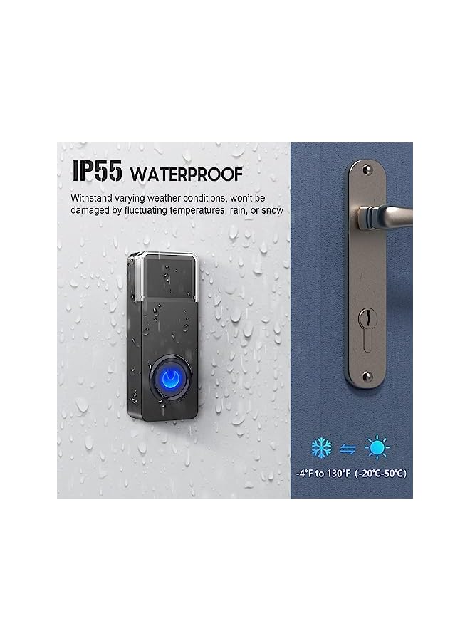 Green Tiger Battery Operated Wireless Doorbell, Cordless Door Bell,【54 Chimes & 4-Level Volume】1000ft Wireless Doorbell Kit IP55 Waterproof Doorbell Home Security Doorbell for Home, Office, Hotel (1 Receiver) - Image 2