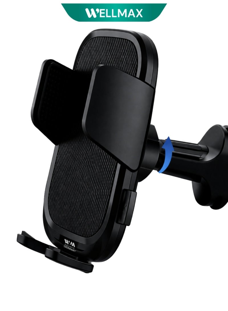 WELLMAX WM Car Mobile Phone Holder Stand Adjustable Dashboard Mount Universal 360 Rotation Phone Holder for Navigation Hands Free Driving Smartphone WMAX HOLDER60 - Image 1