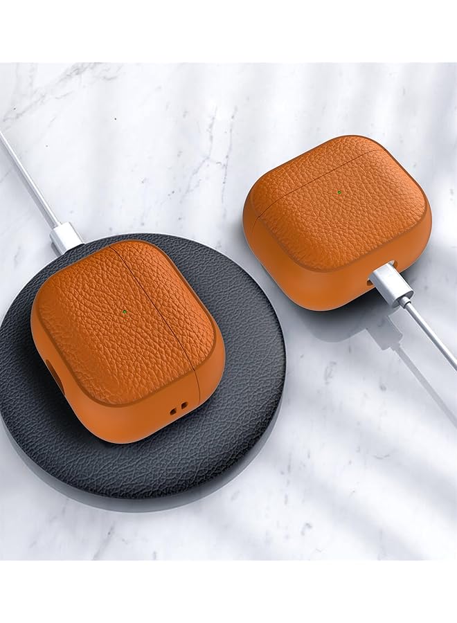 erorex For Airpods 4Th Generation Case Faux Leather With Lanyard Brown - Image 3