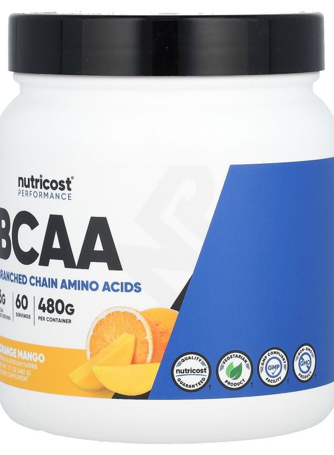 Nutricost Performance BCAA Orange Mango 17.1 oz (480 g) - Image 2