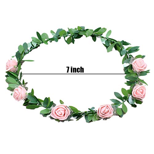 AmFor 22 Pcs Multicolor Rose Flower Wreath Crown Headband Garland Headpiece for Music Festival Celebration Beach Wedding Party - Image 2