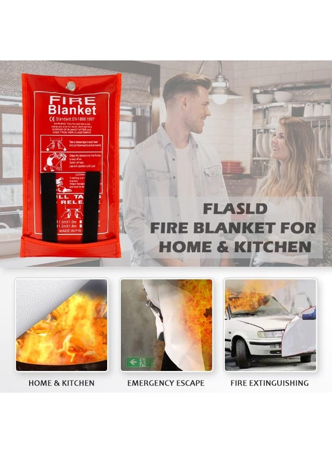 Emergency Fire Blanket for Home - 1*1m Fiberglass Fire Blankets Emergency for People Fire Suppression Blanket for Kitchen - Fire Extinguisher for Home - Image 5