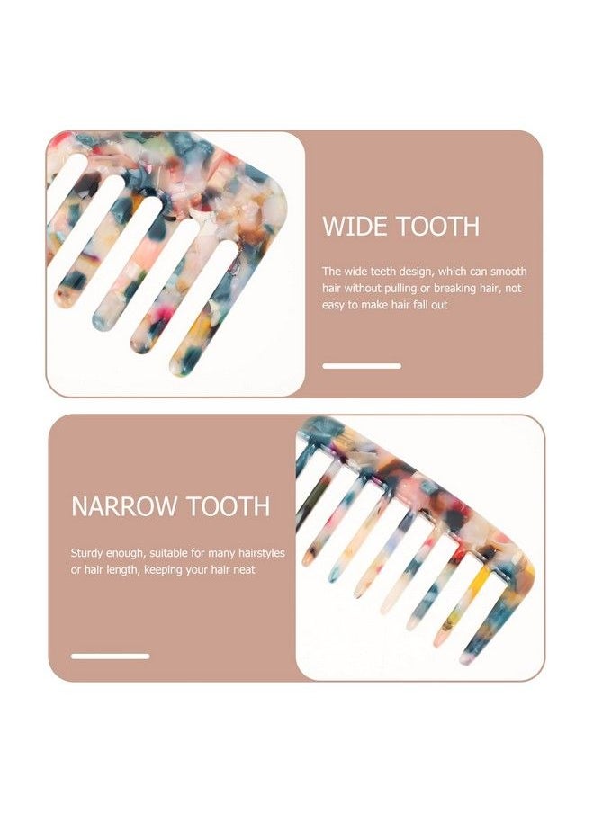 Beaupretty 2Pcs Tortoise Wide Comb Hair Detangling Comb Celluloid Acetate French Hair Comb Wide Teeth Pocket Comb Detangler Styling Comb  - Image 4