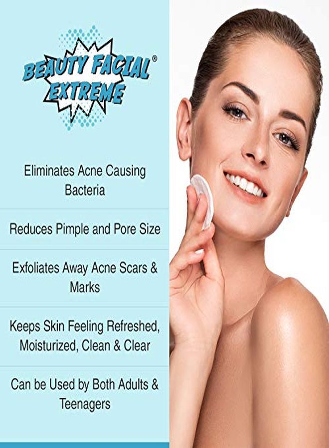 Beauty Facial Extreme Acne Treatment Pads Contains Salicylic, Glycolic, & Lactic Acid For Face & Body. Eliminates Oily Skin, Clogged Pores & Cystic Breakouts. Remover For Dark Spots, Whitehead & Blackhead Pimples.  - Image 5