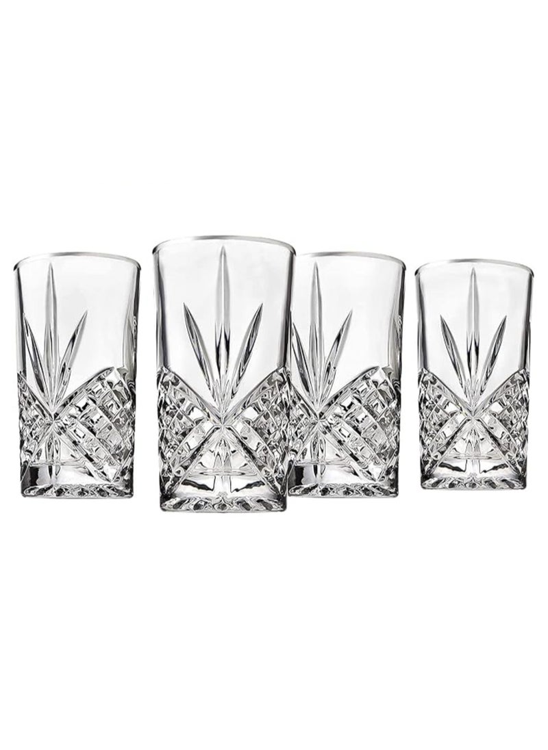 Vitacelli - Highball Glasses Set of 2, 250ml Cups, Textured Designer Glassware for Drinking Water, or Soda, Trendy and Elegant Dishware, Dishwasher Safe - Image 1