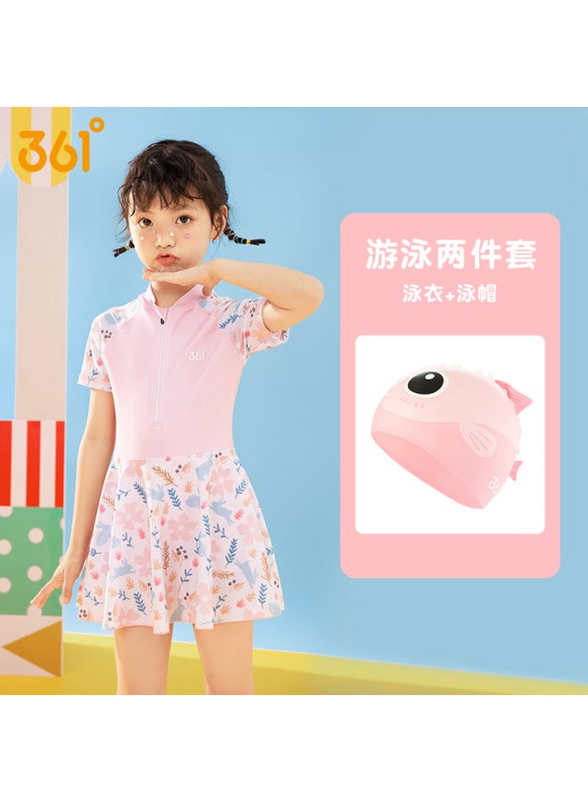 361 Girls Swimsuit Medium And Large Children's Swimsuit Girls 10 Years Old  New Little Princess Swimsuit Children