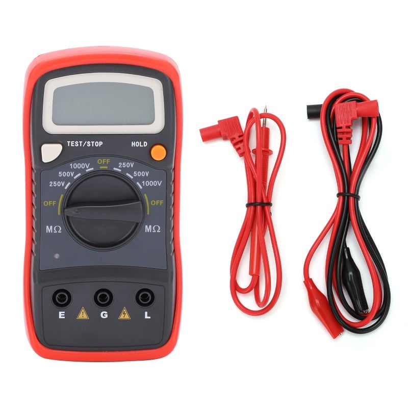 Insulation Tester: ABS Material Durable Digital Meter - LCD Display 1999MΩ Range Portable Electrical Tester for Electrical Equipment Maintenance, Testing and Inspection - Image 1