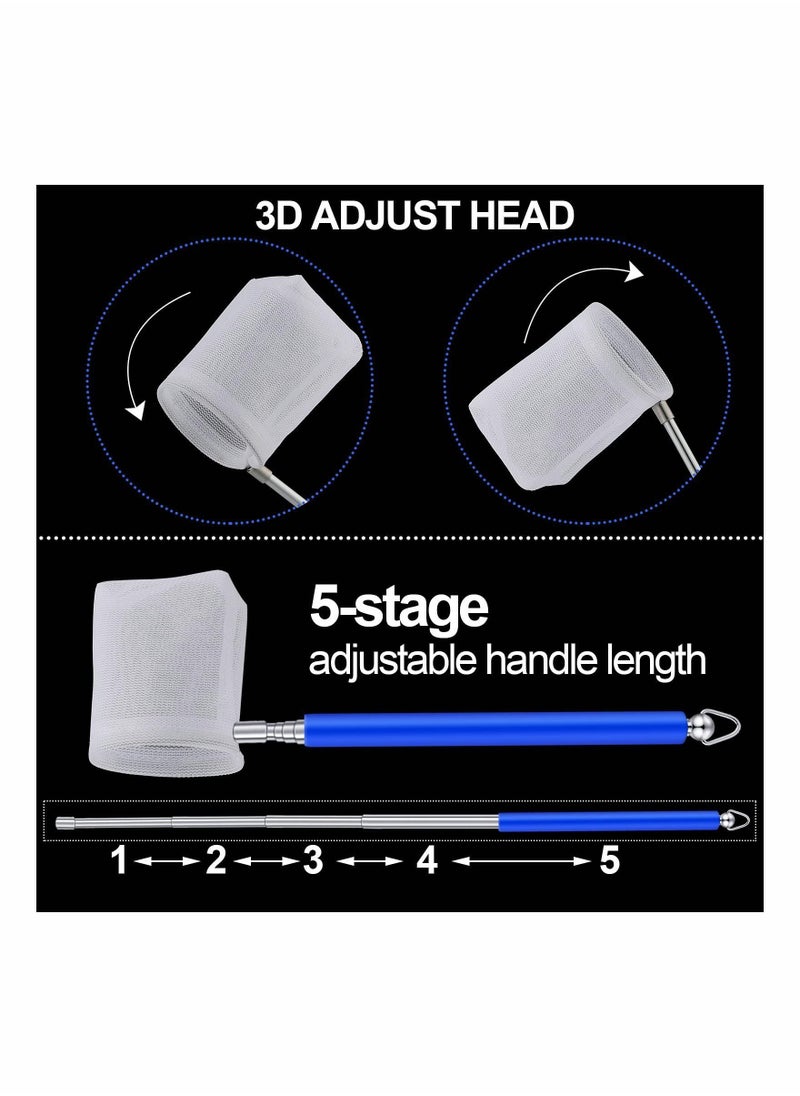 Generic - 4 Pieces Fish Tank Shrimp Net Extendable Handle Shrimp Net Aquarium Stainless Steel Small Fishing Net Fish Shrimp Skimming Net with Adjustable Handle for Aquarium Fish Tank Pond Creek - Image 1