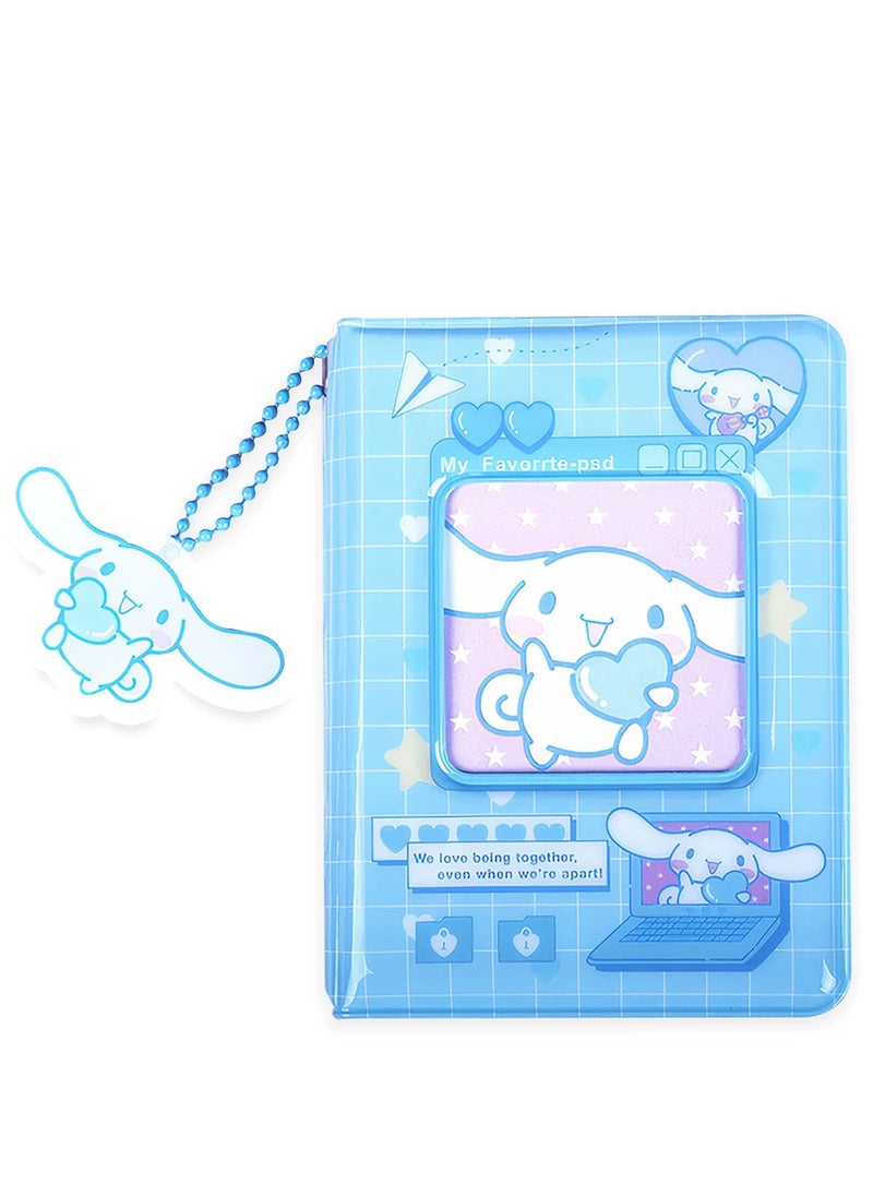 SYOSI Photocard Binder 4.4 Inch Kpop Photocard Holder Book, Mini Photo Album Kpop Photocard Binder Portable Kpop Binder Photocard Album with Lovely Pendant for Photocard Collection(Blue)  - Image 1