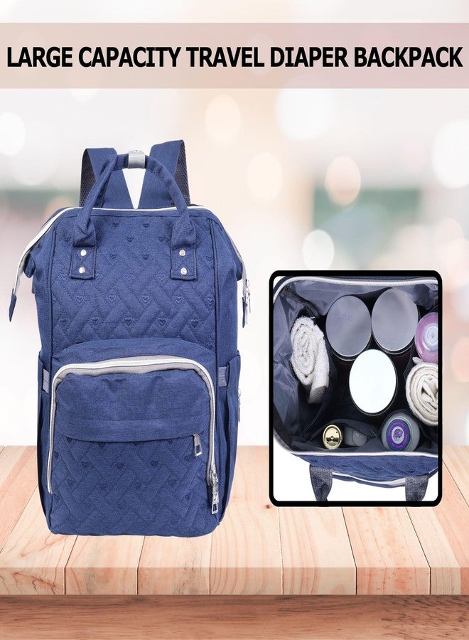 TAG24 Multifunctional Waterproof Diaper Backpack for MothersTravel - Navy Blue - Image 4