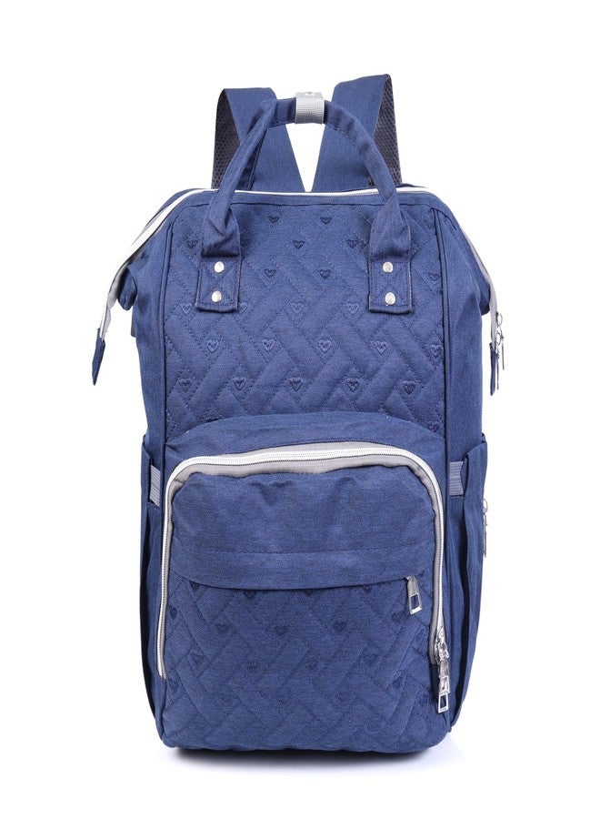 TAG24 Multifunctional Waterproof Diaper Backpack for MothersTravel - Navy Blue - Image 1