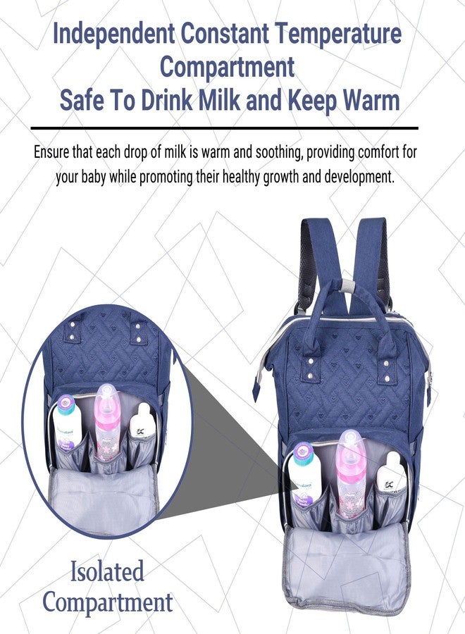 TAG24 Multifunctional Waterproof Diaper Backpack for MothersTravel - Navy Blue - Image 2