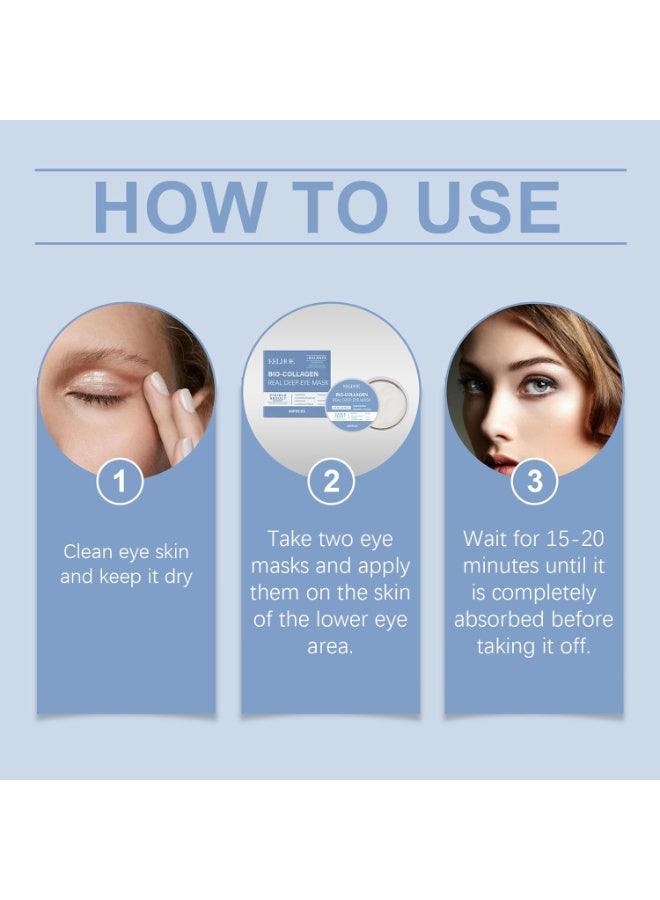 إيلهو لصقات العين من الكولاجين الحيوي - 60 قطعة | لصقات تحت العين للهالات السوداء، الانتفاخ، والخطوط الدقيقة | تحتوي على كولاجين نباتي، حمض الهيالورونيك، النياسيناميد، وفيتامين E | ترطيب، مضادة للشيخوخة | العناية بالبشرة الكورية - Image 5