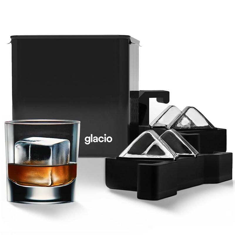 glacio Clear Ice Maker Set â€“ Crystal Clear Ice Ball & Cube Molds for Whiskey and Cocktails | Dilution-Free Directional Freezing Design | Easy Removal - Image 1