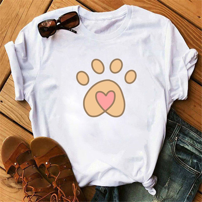 [Same day] cross-border supply of T-shirt printed T-shirt women's short-sleeved women's clothing - Image 1