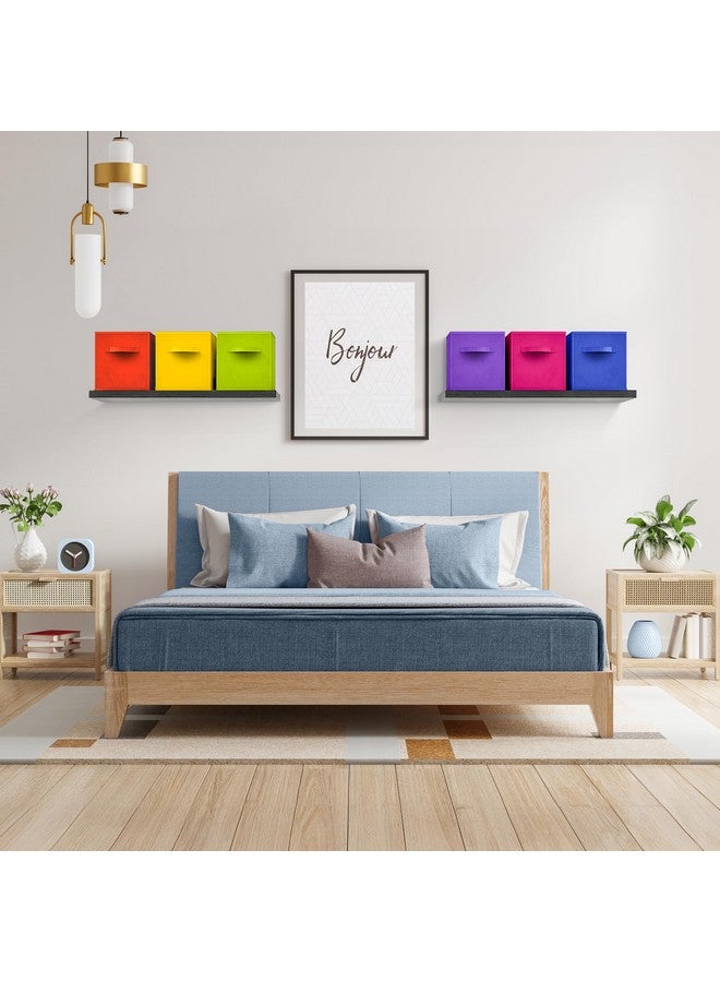 Sorbus Fabric Storage Cubes - 6 Foldable Storage Bins for Organizing Pantry, Cubbies, Toy Box - Clothes Storage & Closet Organizer - 13 Inch Collapsible Cube Baskets for Shelves with Handle - Image 4