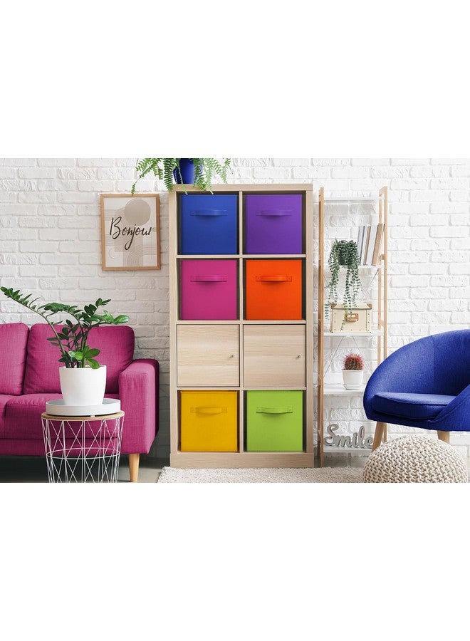 Sorbus Fabric Storage Cubes - 6 Foldable Storage Bins for Organizing Pantry, Cubbies, Toy Box - Clothes Storage & Closet Organizer - 13 Inch Collapsible Cube Baskets for Shelves with Handle - Image 2