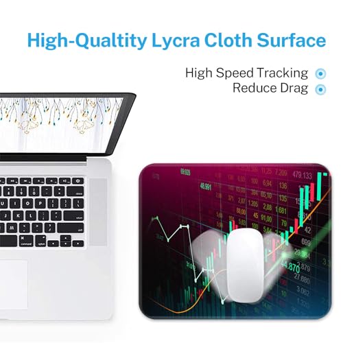 Semtomn Market Trading Graph Mouse Pad Square 9.5" x 7.9" for Wireless Mouse Notebooks Desktop Computers Office Supplies with Non-Slip Rubber Base Mouse Pad for Gaming, Working, Studying - Image 3