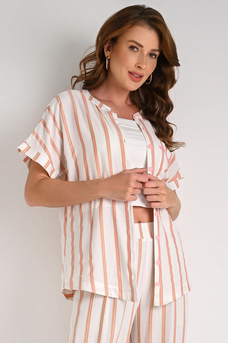 Elongated Shirt with Rounded Hem