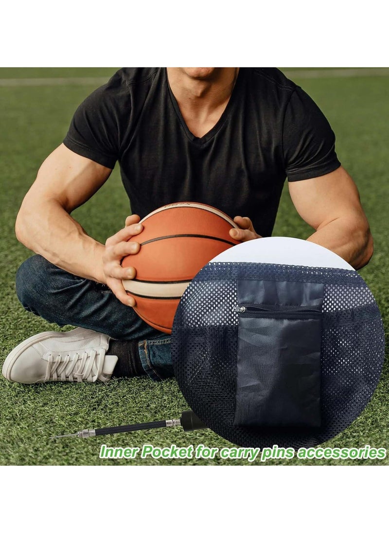 CMGTYYD - 2 Pcs Mesh Ball Bags Drawstring Ball Storage Net Bag Single Ball Bag with Zipper Pocket Black Drawstring Net Bag, Football Drawstring Storage Mesh Carry Bag Drawstring Net Bag with Clip - Image 1