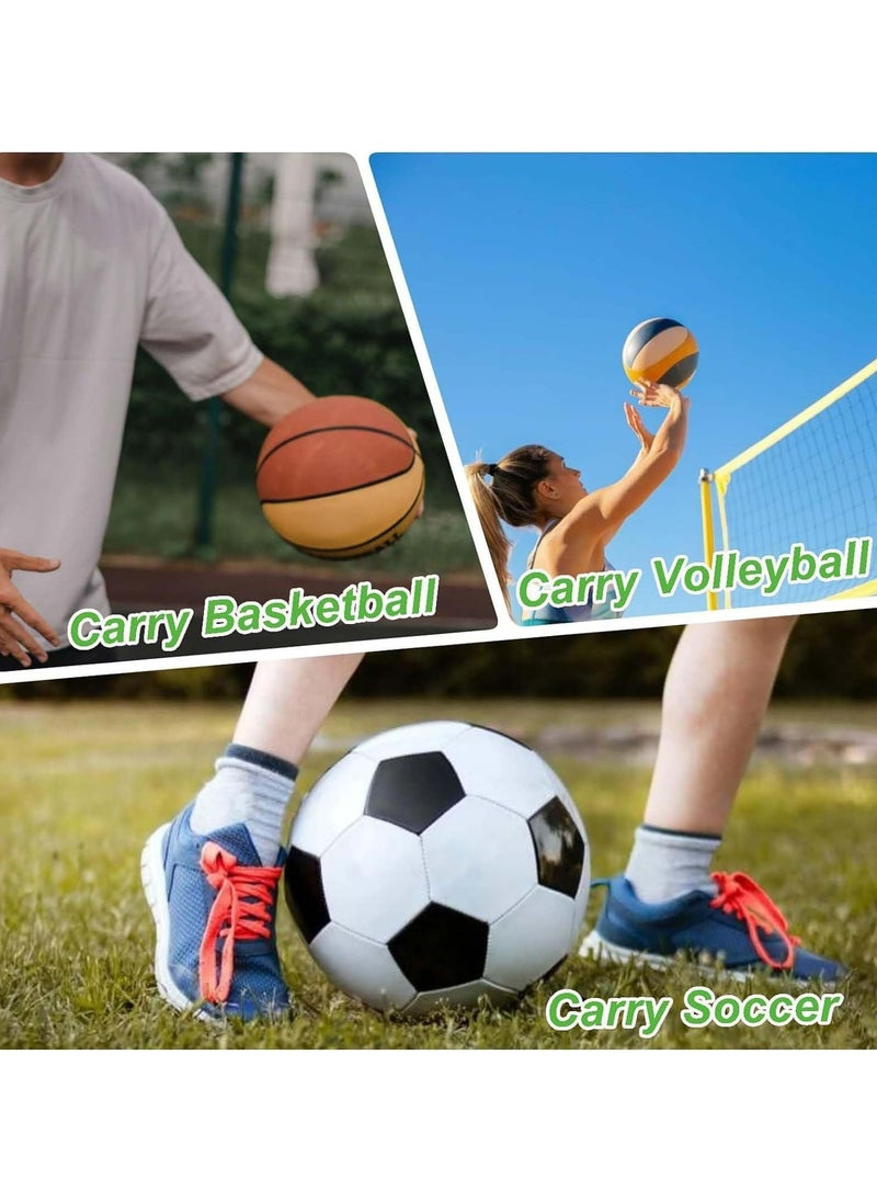 CMGTYYD - 2 Pcs Mesh Ball Bags Drawstring Ball Storage Net Bag Single Ball Bag with Zipper Pocket Black Drawstring Net Bag, Football Drawstring Storage Mesh Carry Bag Drawstring Net Bag with Clip - Image 1