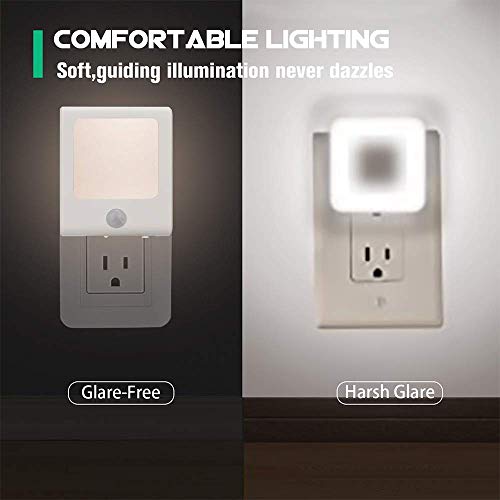VINTAR 6 Pack Motion Sensor Dimmable LED Night Light, Plug in Nightlight with Auto Dusk to Dawn Sensor, Adjustable Brightness Warm White Lights for Hallway, Kids Room, Kitchen, Stairway, Bathroom - Image 4