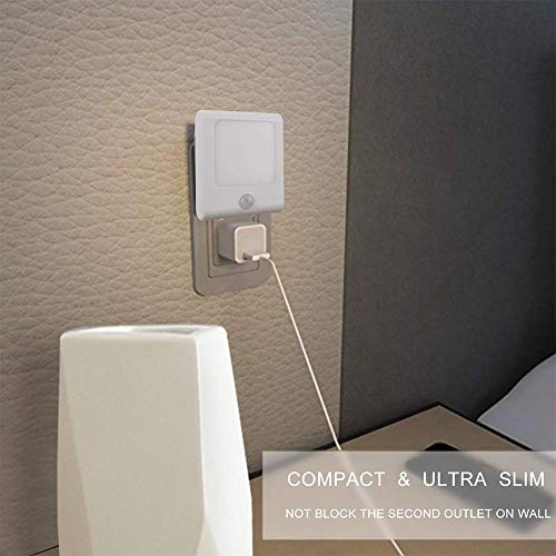 VINTAR 6 Pack Motion Sensor Dimmable LED Night Light, Plug in Nightlight with Auto Dusk to Dawn Sensor, Adjustable Brightness Warm White Lights for Hallway, Kids Room, Kitchen, Stairway, Bathroom - Image 5