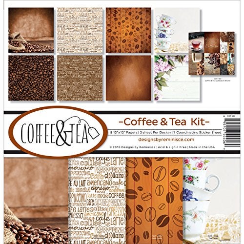 Reminisce COF-200 Coffee & Tea Scrapbook Collection Kit, 12x12 inches, Multicolor - Image 2