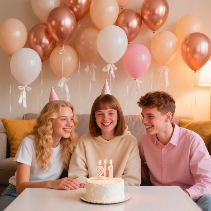 62 Pieces Vintage Pastel Balloon Set In Dusty Pink Beige Rose Gold And White With 2 Metal Rings For Party Decoration - Image 4