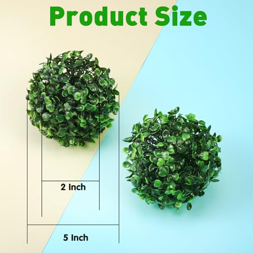 Hotop 4 Pcs 5 Inch Artificial Plant Topiary Ball 4 Layers Garden Spheres Boxwood Balls Artificial Topiaries Spheres Decorative Plants for Backyard Balcony Garden Indoor Outdoor DecorGreen - Image 3