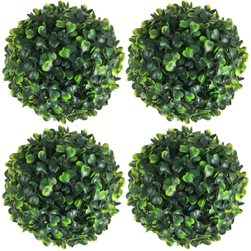 Hotop 4 Pcs 5 Inch Artificial Plant Topiary Ball 4 Layers Garden Spheres Boxwood Balls Artificial Topiaries Spheres Decorative Plants for Backyard Balcony Garden Indoor Outdoor DecorGreen - Image 2