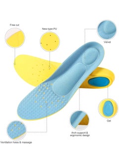 RATSAW Shoes Inserts Memory Foam Insoles Shock Absorption Pain Relief Plantar Fasciitis Arch Supports Breathable PU Sports Feet Insoles for Men Women and Kids 1 Pair M  - Image 3